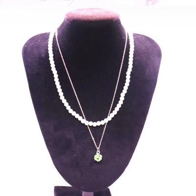 China Fashionable Environmentally Friendly Bead Link Chain Diamond Ball Pendant Necklace Women Popular Clothing Jewelry Customize for sale