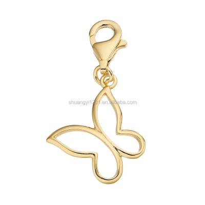 China Trendy Fashion Simple Butterfly Shaped Charms With Lobster Clasp Gold And Silver Plated Jewels for sale