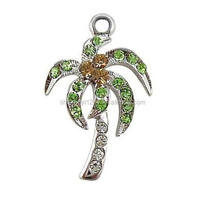 China Environmental Friendly Jewelry Finding Rhinestone Crystal Palm Beach Tree Pendants for sale