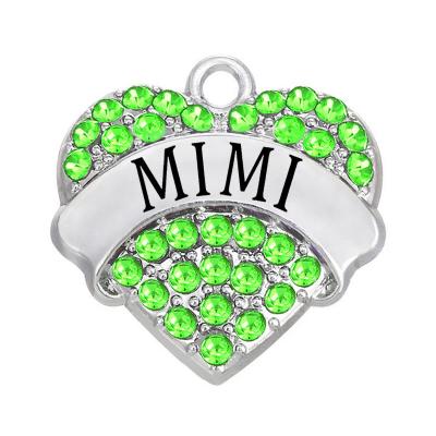 China Mimi Name Message Heart Crystal environmentally friendly charm 2016 fashion manufacturing accessories for sale