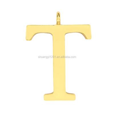 China Environmental Friendly Initial Pendant Design For Costume Zipper Letter T Pendant Chain Jewelry Pendant for sale