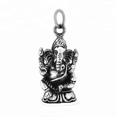 China Environmental friendly wholesale special antique silver amulet charm necklace elephant design ganesha pendant pendant for sale