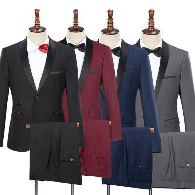 China Host Breathable Wedding Mens Suits 2 Pieces Plus Size Suits For Men 2021 for sale