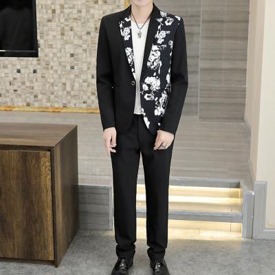 China 2021 Breathable Two Pieces Leisure Fashion Mens Suits Slim Fit Set Single Breasted Wedding Formal Suit For Men for sale