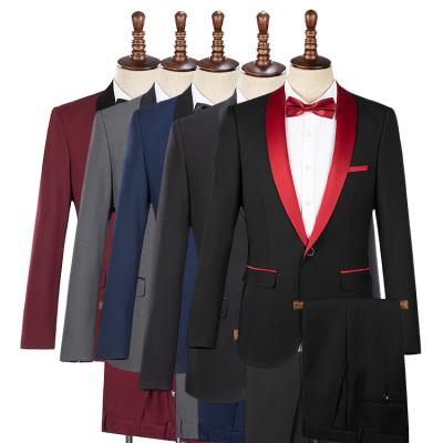 China Breathable Single Breasted Wedding Host Formal Men Suits 2 Pieces Plus Size Suits For Men 2021 for sale