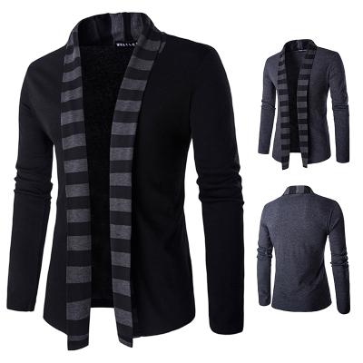 China 2021 Winter Fashion Men's Anti-wrinkle Comfortable Buttonless Sweater Cardigan Knit Long Sleeve V-Neck Cardigan Sweater for sale