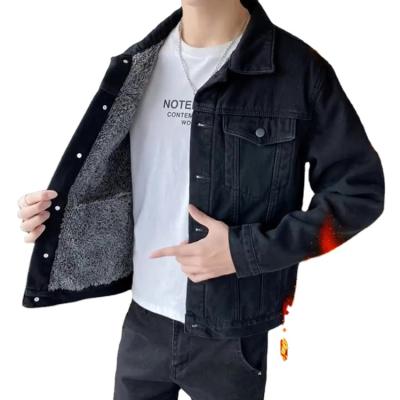 China 2022 new winter men's casual fleece jacket breathable warm fashion denim thicken jeans coat high quality male brand clothes for sale