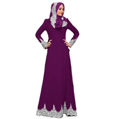 China 2021 plus size dubai abaya muslim islamic clothing for woman turkish abaya embroidery lace button casual muslim full dress M0911-015 for sale