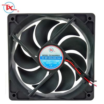 China Computer Case 12v24v 120mm DC Computer Case Fan 12025 120x120x25mm Brushless PC Case Fan 4 Pin PWM Controller for sale