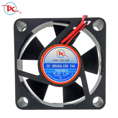 China Laptop 35x35x10mm Mini Cooling Fan Black High Pressure 12 Volt Computer CPU Brushless Cooler for sale