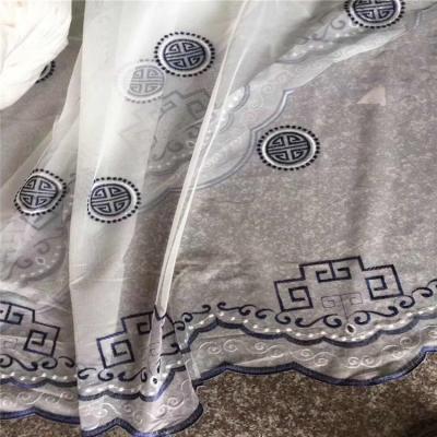 China New Design Tear-Resistant Western Voile Embroidery Style Two-Tone Shape Twill Sew On Patches Applique Curtain Fabric for sale