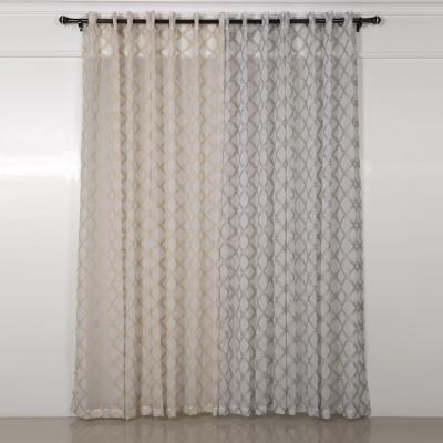 China 100%Polyester Multifunctional Grommet Style Diamond Insulated Jacquard Sheer Curtain for sale