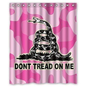 China Sustainable Pink Camouflage Fabric Snake Design Bathroom Decor Shower Curtain for sale