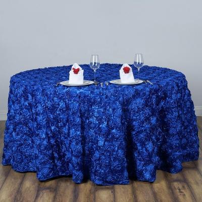 China Wholesale High Quality Oilproof New Style Satin Rose Flower Tablecloth for sale