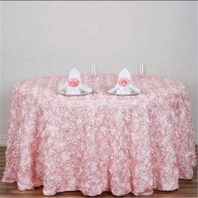 China Oilproof Special Design Widely Used Satin Rose Embroidery Table Cloth Tablecloth Party for sale