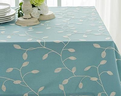 China Other Pattern Hot Sale Blue Embroidery Sheet Linen Table Cloth for sale