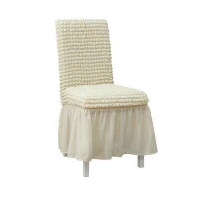 China Hot Selling Jacquard Solid Color Stretch Cotton Seersucker Cover Spandex Fabric Seat Cover For Dining Rooms Chairs for sale