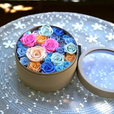 China Luxury Gift Real Preserved Roses In Velvet Box That Lasting 3 Years real rose gift  Natural Fresh flower rose for sale