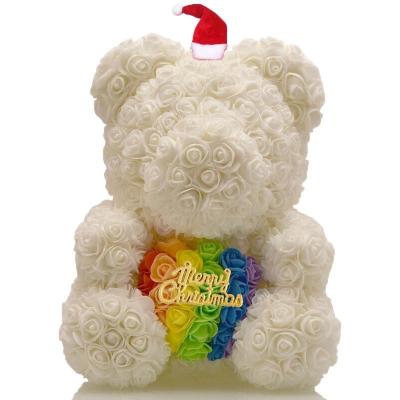 China Long Lasting Preserved 40cm Size Roses Bear with Gift box That Lasting 3 Years  Valantines day gift for sale