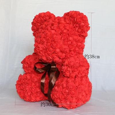 China Lovely Gift 30 Colors Artificial Rose Foam Rose Bear On Sale For Christmas for sale