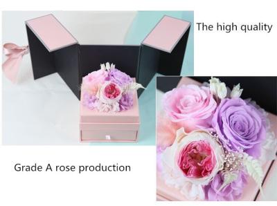 China Colorful Perfect Valentines Day Gifts Preserved Everlasting Real Rose Flower Preserved Roses in Gift Box with Drawer for sale