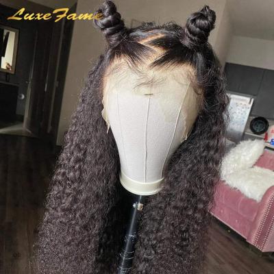 China Factory Price 20inch Curly Virgin Cheap Curly Hd Swiss Lace Wig, Pre Plucked Curly Human Lace Front Wig, Curly Hair Wig for sale