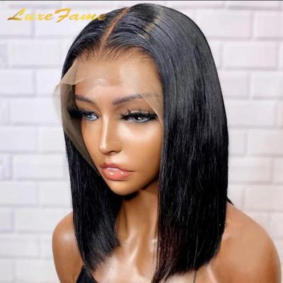 China Wave Short Silky Straight Bob Human Hair Wig, Human Hair Bob Wig Human Hair Lace Front, Cheap Brazilian 13x4 5x5 Hd Lace Transparent Short Bob Closure Wig for sale