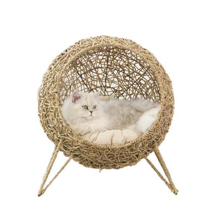 China Breathable Rattan Cat Pet Egg House Woven Chair for sale