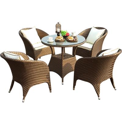 China Modern American Country Style Patio Furniture Large Oval Outdoor Rattan Tables And Chairs for sale