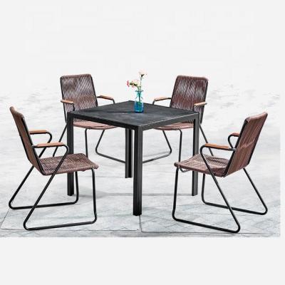 China Modern Outdoor Patio Garden Furniture Sets Cane Wicker Rattan Dining Chair Wicker Table 4seater Garden 5pcs Set for sale