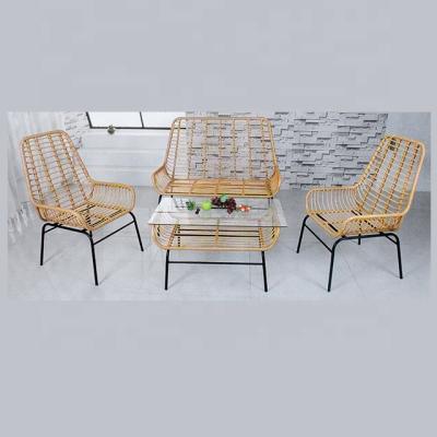 China Modern Outdoor Furniture All Handmade Outdoor Natural Waterproof Rattan Wicker Sofa Set for sale