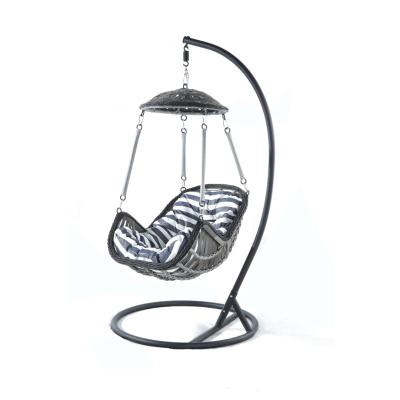 China Contemporary High Quality Outdoor Adult Rattan Egg Swing Patio Chair Garden Swing Hanging Chair for sale