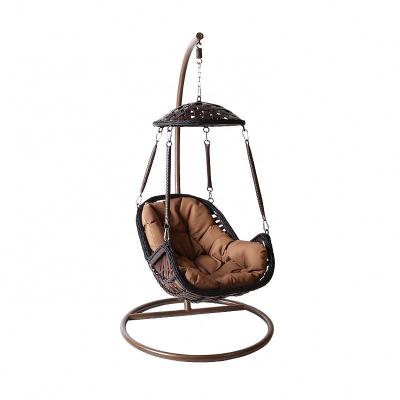 China Modern Wholesale Outdoor Hanging Chair Garden Round Rattan Swing Egg Hanging Chair for sale