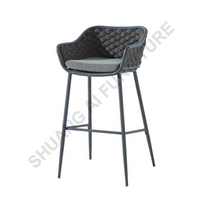 China Teslin Modern Modern Outdoor Rope Leg Chair Metal Furniture Bar Bar Stool Chair for sale