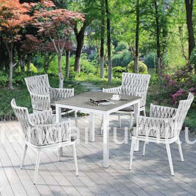 China Rattan Modern Outdoor Garden Furniture Waterproof Patio Dining Table Sets for sale