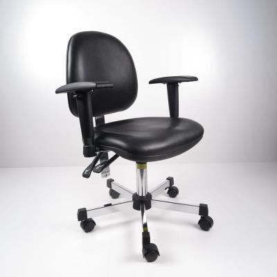 China Comfortable PU Leather Arm Rest ESD Chair With Back Executive Rolling Office Chair for sale