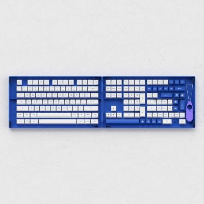 China Computer Keyboard Akko blue on white pbt ASA Profile Keycaps doubleshot 197 keys for mechanical keyboard for sale