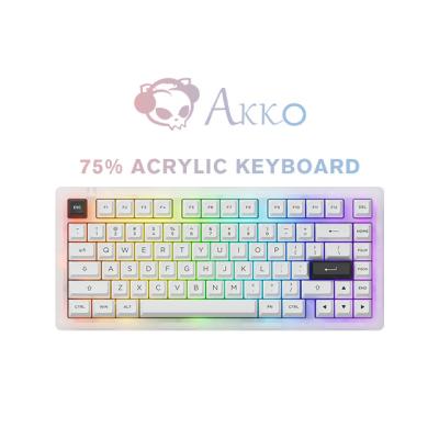 China Acrylic+CNC 75% Acrylic+CNC Computer Keyboards ACR Pro75 AKKO Layout RGB Backlight Acrylic Mechanical Keyboard for sale