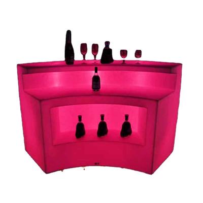 China Modern Led Light Up Outdoor Furniture Indoor Wine Bar KTV Used Rechargeable Colorful LED Illuminated Bar Counter SX-120110-BC for sale