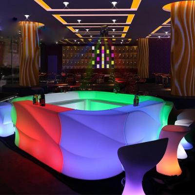 China Modern RGB 16 Color Changing / Plastic LED Remote Control Illuminated Modern Events Furniture Table Led Light Bar Counter for sale