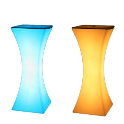 China Modern Plastic LED Illuminated Modern Events Furniture Table Led Glowing Cocktail Table for sale