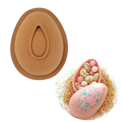 China New Arrivals Sustainable Easter Egg Silicone Chocolate Molds, Mousse Pastry Baking Cake Tools Easter Egg Cake Mold for sale