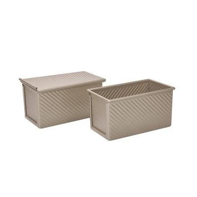 China Wholesale Custom Cuboid Bakeware Box Rose Gold Non Stick Carbon Steel Toast Sustainable Cuboid Bread Making Pan Toast Bread Mold Bake With Lid for sale