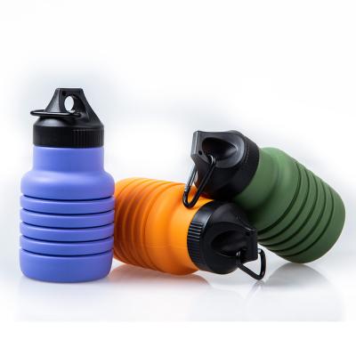 China Hot Sale Outdoor Camping Gym 500ml 17oz Silicone BPA Free Collapsible Collapsible Plastic Water Bottle Viable for sale