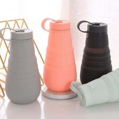 China Hot Sale 500ml 17oz Amazon Minimalist Silicone Sport BPA Free Aluminum Lid Food Grade Folding Water Bottle for sale