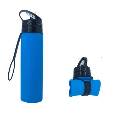 China Hot Sale 700ml Silicone Lid Silicone Eco-Friendly Sport BPA Free PP Collapsible Amazon Travel Water Bottle for sale