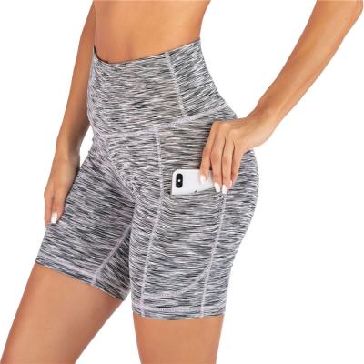 China Custom Running Shorts High Waist Fitness Shorts Women Breathable Gym Tight Digital Printed Pants for sale