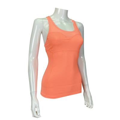 China High Quality Breathable Custom Women Summer Breathable Coupling OEM Fitness Yoga Sporty Tank Tops With Invisible Zipper From Back for sale