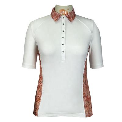 China OEM QUICK DRY Custom Printed Mesh Insert Short Sleeve Sport Golf Polo Shirts For Women for sale