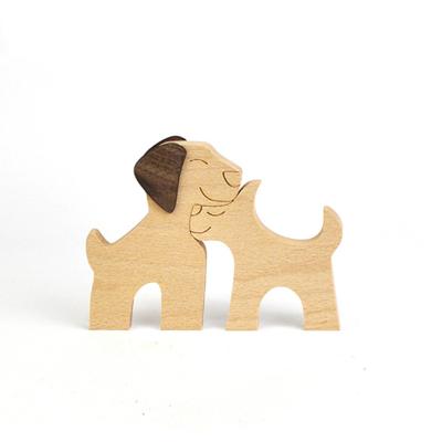 China New China Wholesale Puppy Family Toy Decorative Wood Decoration Desktop Creative Nordic Home Opens Gift for sale